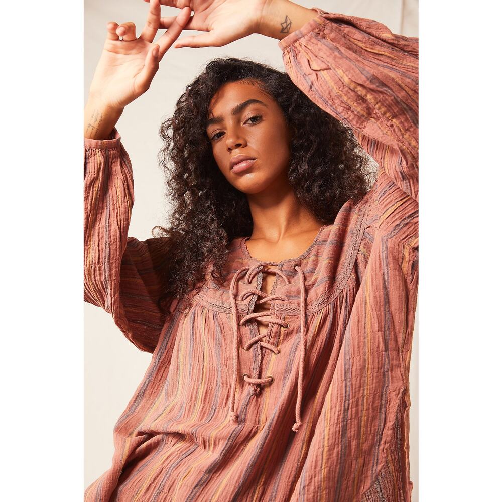 New Free People Desert Stripe Tangiers Top by One Teaspoon $158 SMALL